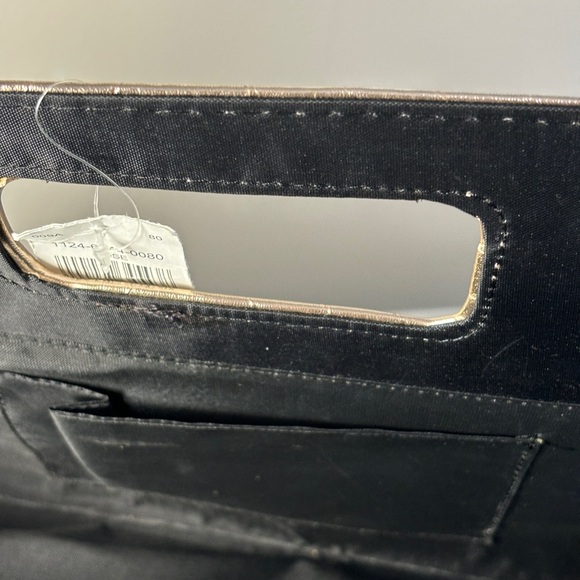 Rose Gold Metallic Clutch with Pearls - Picture 6 of 8